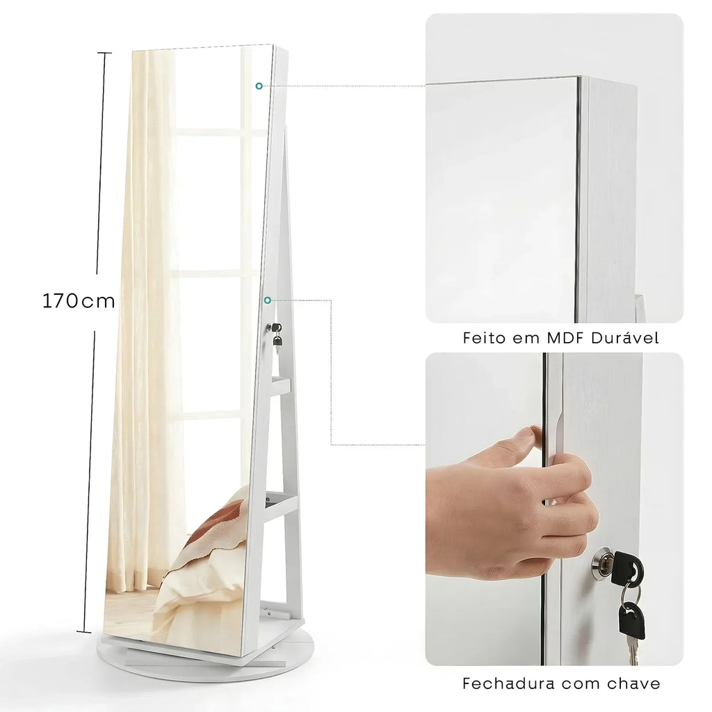 Espelho Porta Jóias Giratório - 🔥Ultimas Unidades em Estoque🔥