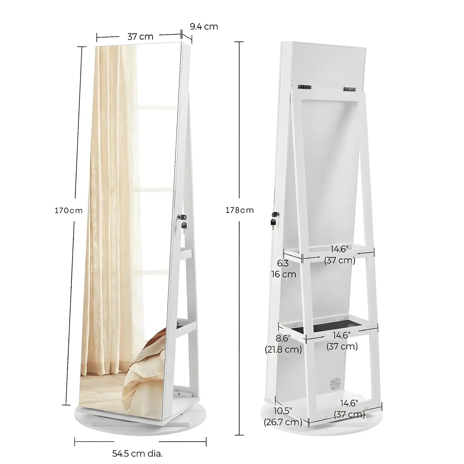 Espelho Porta Jóias Giratório - 🔥Ultimas Unidades em Estoque🔥