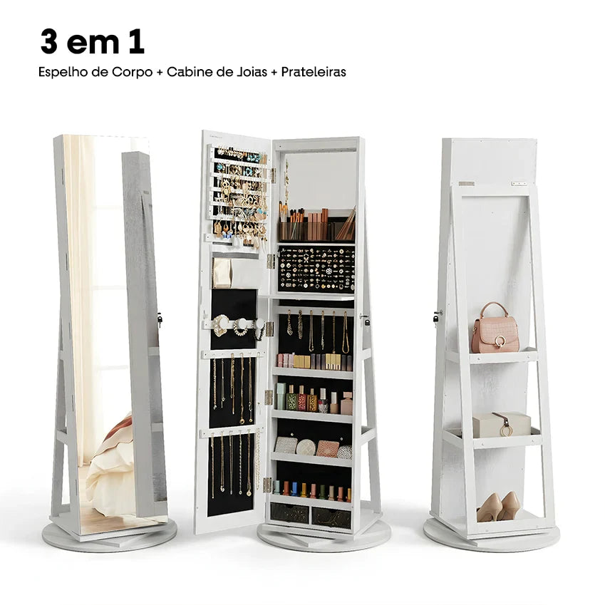 Espelho Porta Jóias Giratório - 🔥Ultimas Unidades em Estoque🔥
