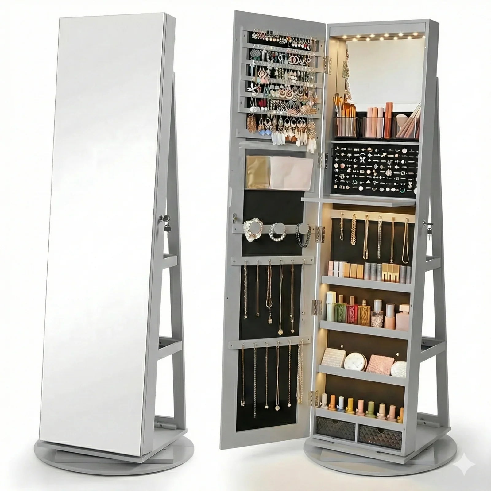 Espelho Porta Jóias Giratório - 🔥Ultimas Unidades em Estoque🔥